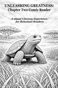 Comic Reader Chapter 2 preview page showing black-and-white panels of Scatter’s Story with student-friendly layout
