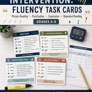 Older Readers Intervention: Fluency Task Cards | Phrase Reading & Expression