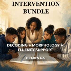 Older Readers Intervention Bundle | Morphology & Fluency Task Cards