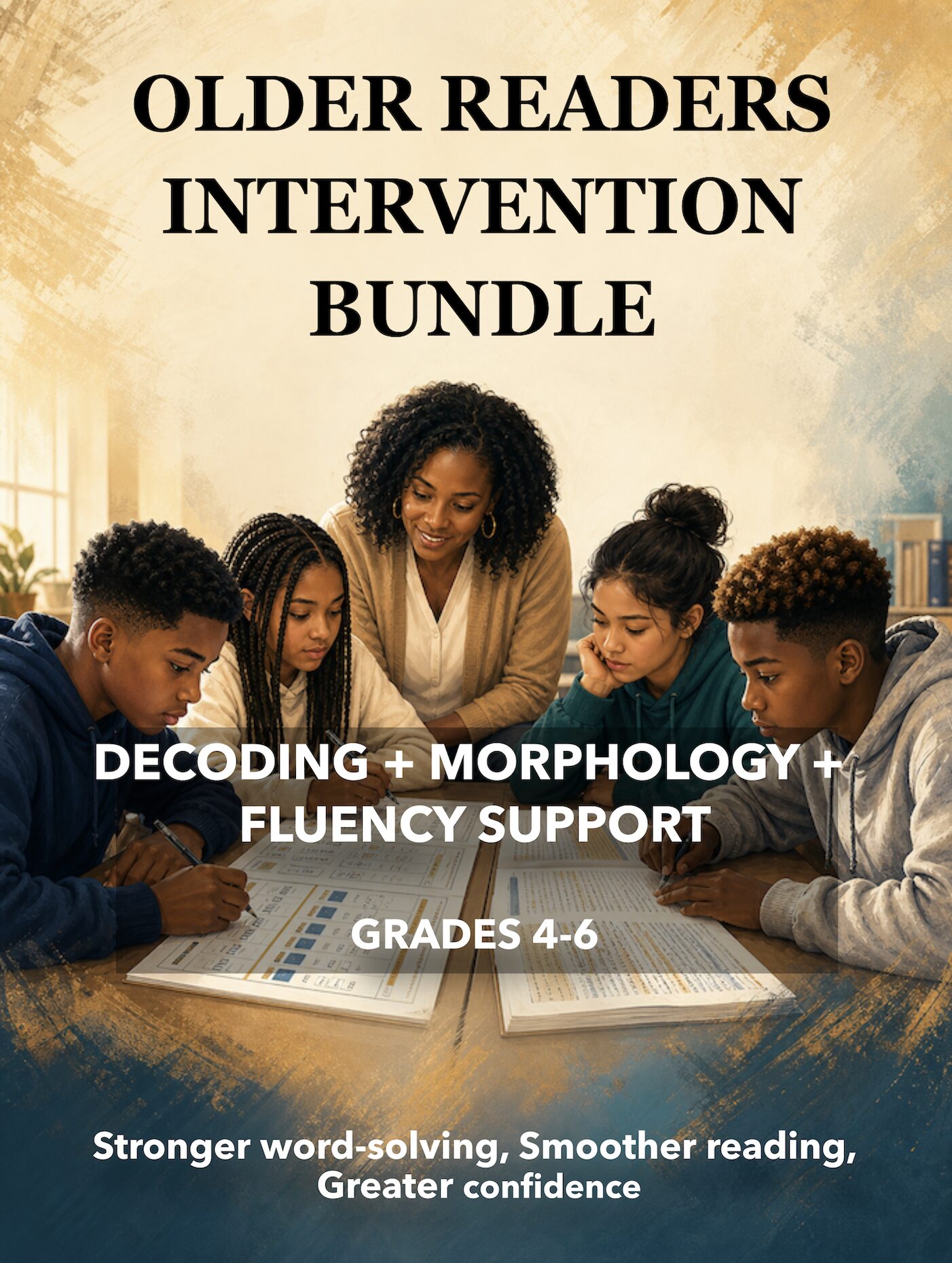 Older Readers Intervention Bundle | Morphology & Fluency Task Cards