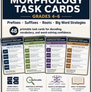 Older Readers Intervention: Morphology Task Cards | Prefixes, Suffixes & Roots